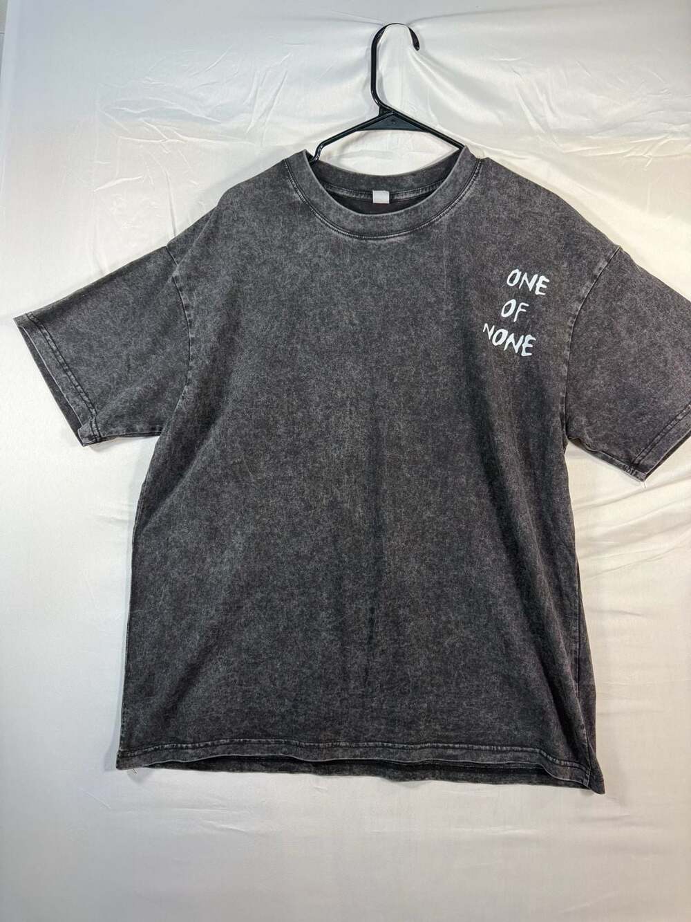 SHEIN Graphic T-Shirt Size L Black Wash Question Mark Dice Letter Print